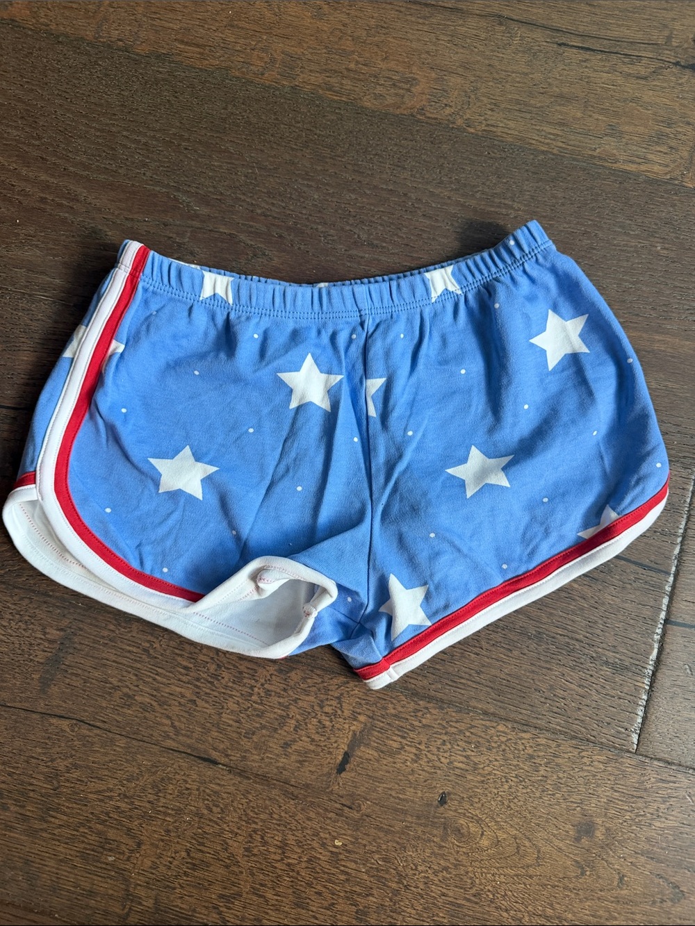 The Beaufort Bonnet Company Blue Star Print Shorts with Red Trim